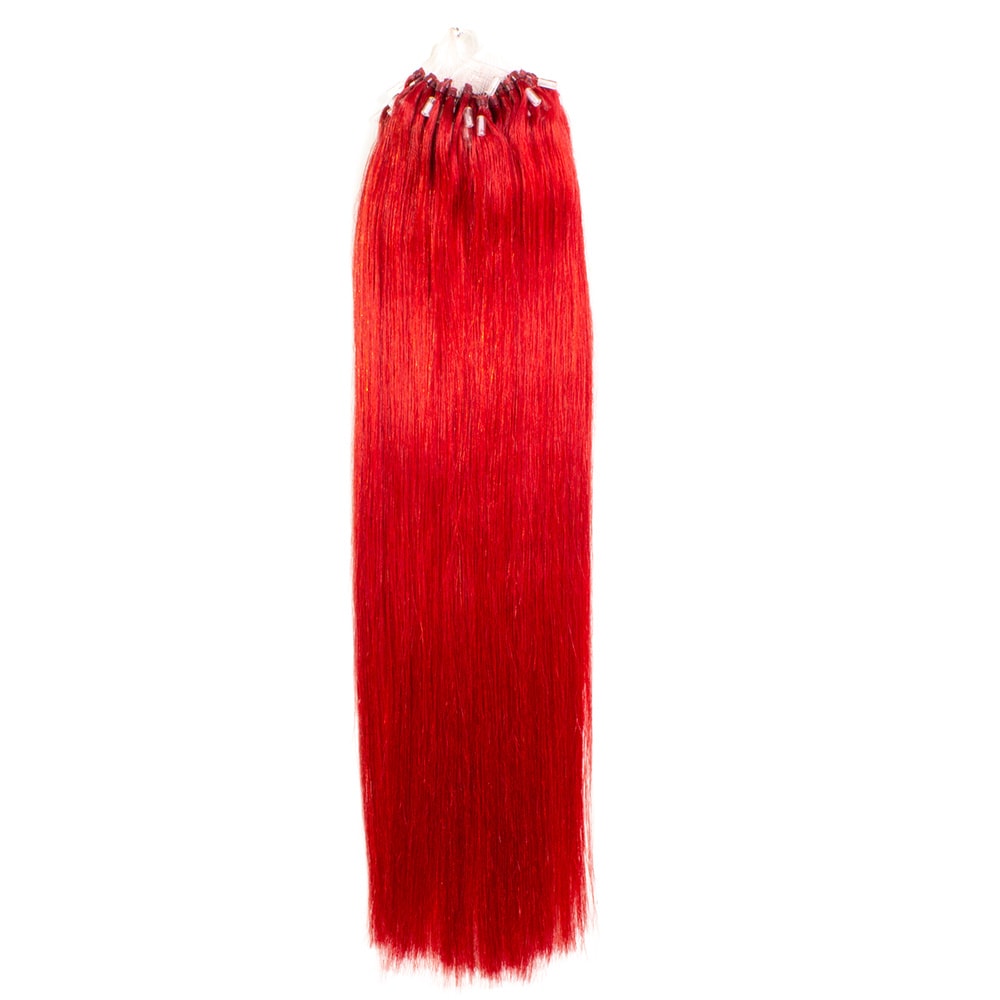 hair2heart Extensions à froid Microring Premium cheveux naturels #rouge 0.5g extensions