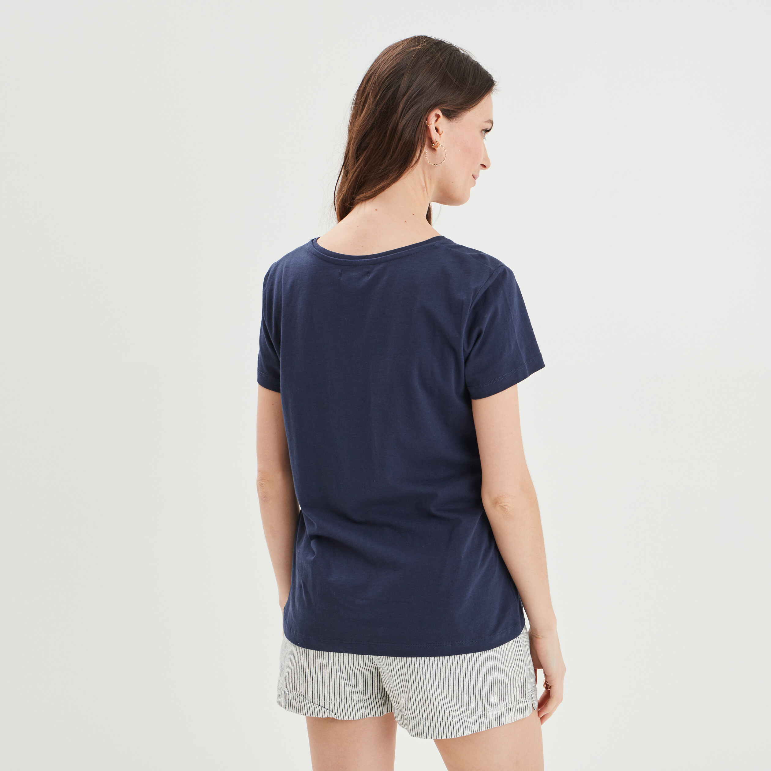 T-shirt col rond Creeks bleu marine femme | La Halle