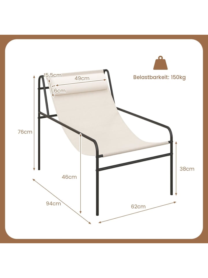 COSTWAY Liegestuhl Relaxliege in Beige günstig kaufen onesize