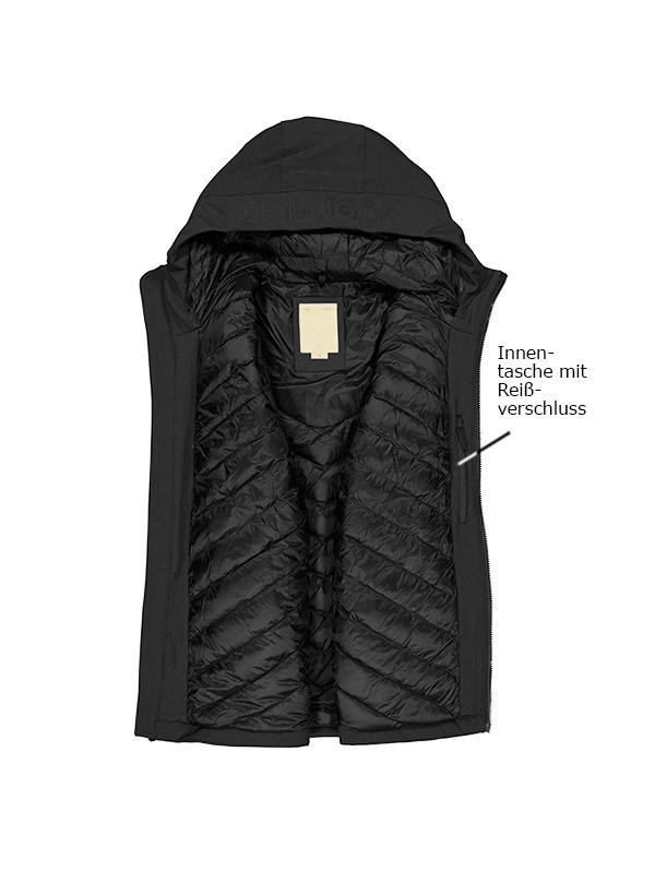 WOOLRICH, Daunenjacke Pacific, Softshell wasserabweisend, schwarz