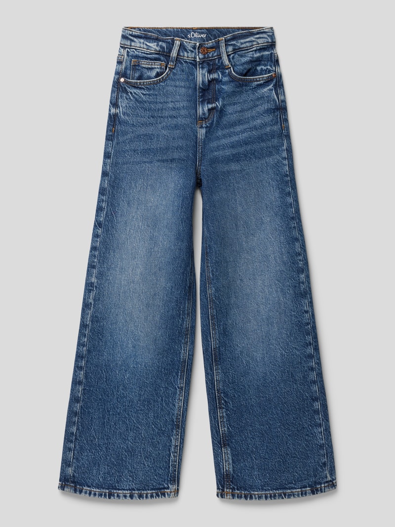 Jeans mit Kontrastnähten in blau