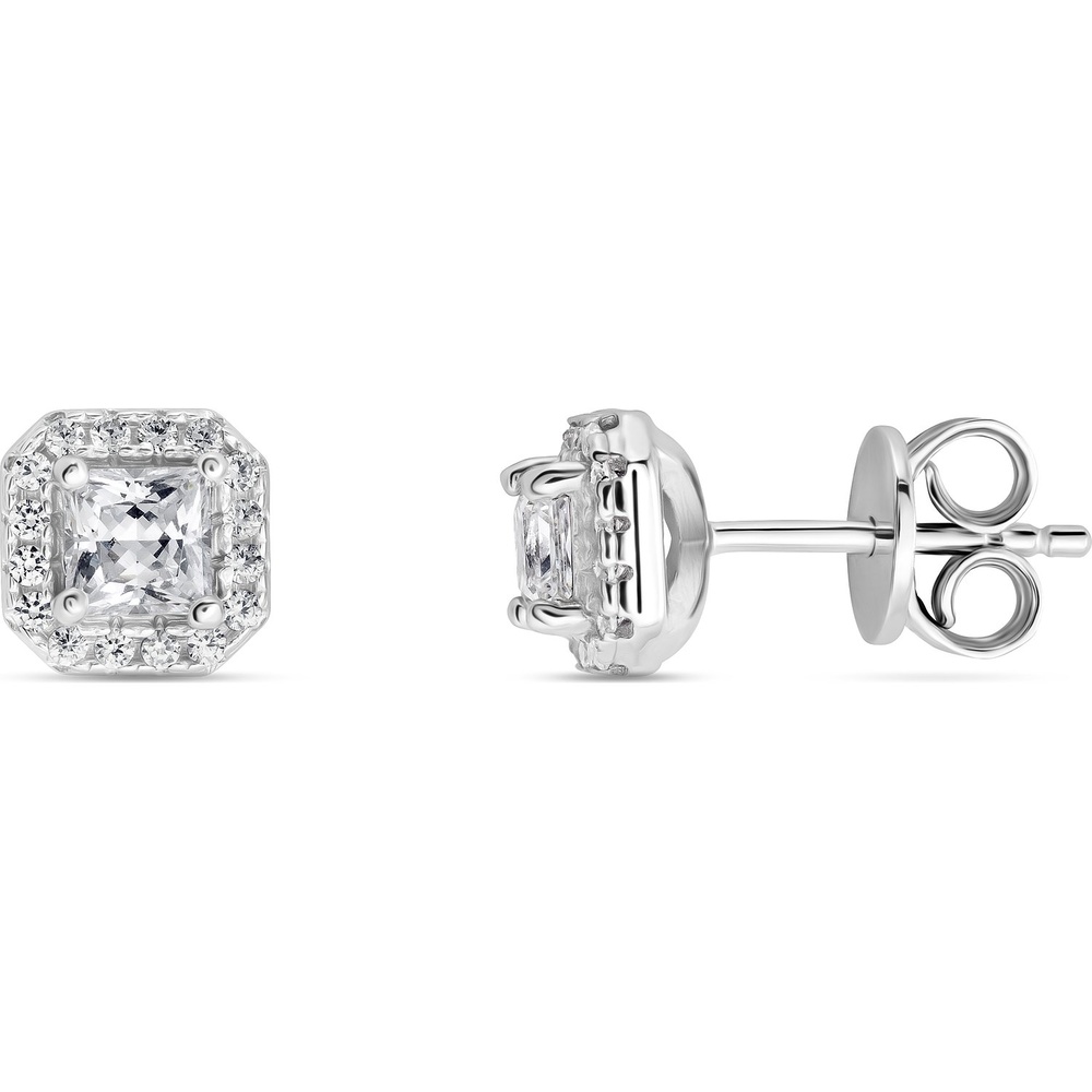 FAVS Boucles d'oreilles à fermoir à poussette 925 Argent rhodié Boucles d'oreilles