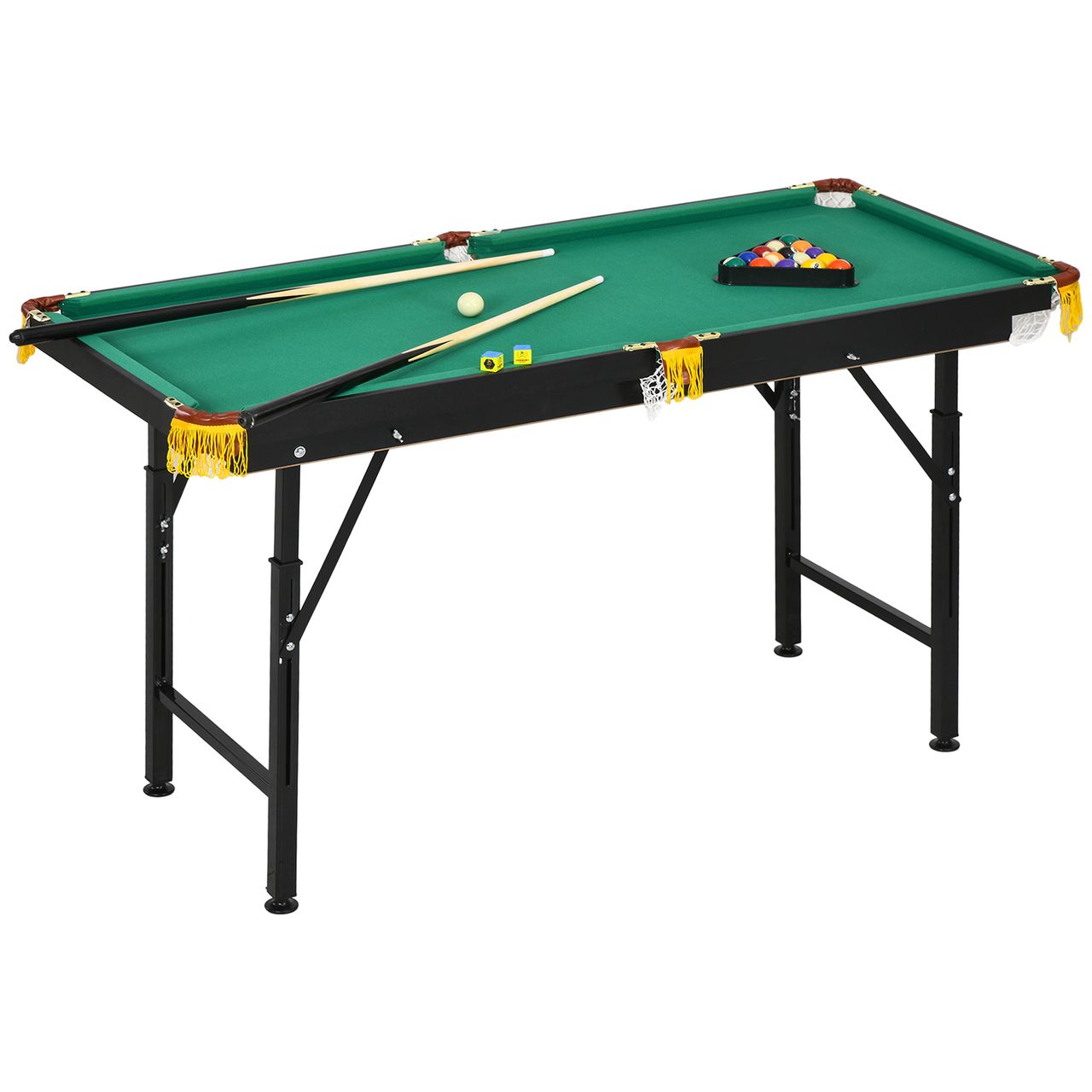 SPORTNOW SPORTNOW Billardtisch 4,6ft klappbar 140 x 63 x 55-75cm Tischbillard mit Zubehör