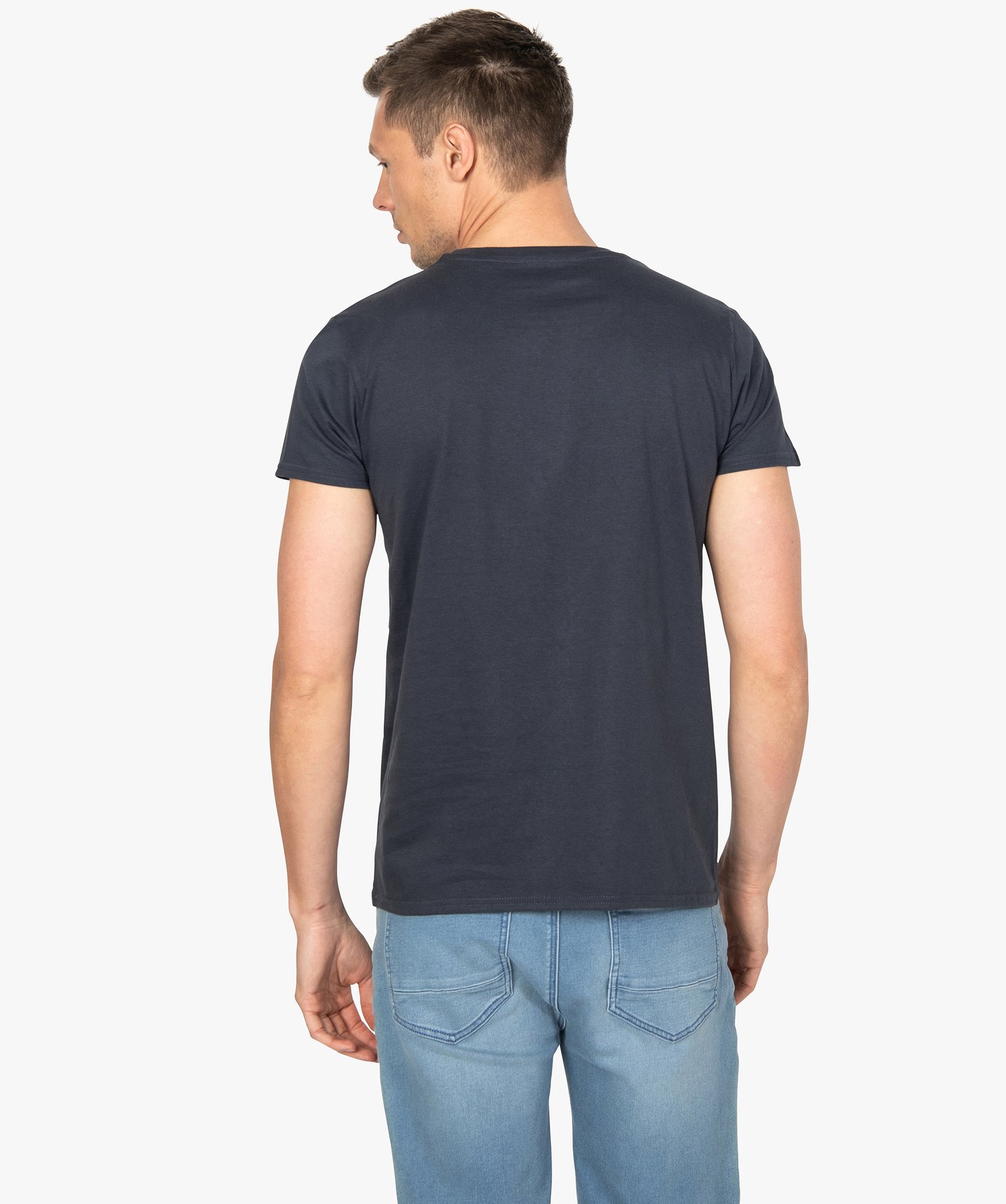 Tee-shirt homme à manches courtes imprimé football gris | GEMO