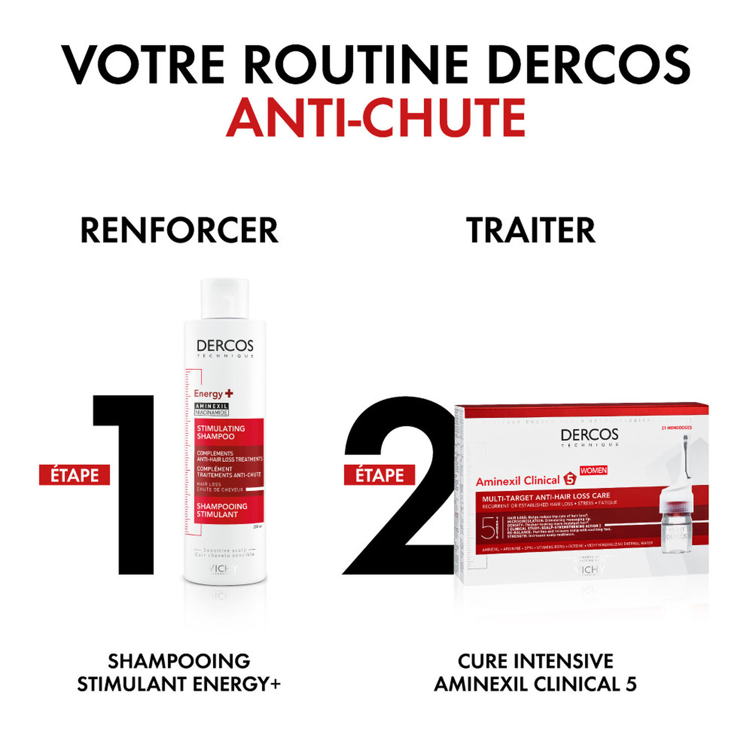 Vichy Dercos Technique à L'Aminexil Shampooing Energisant Anti-Chute