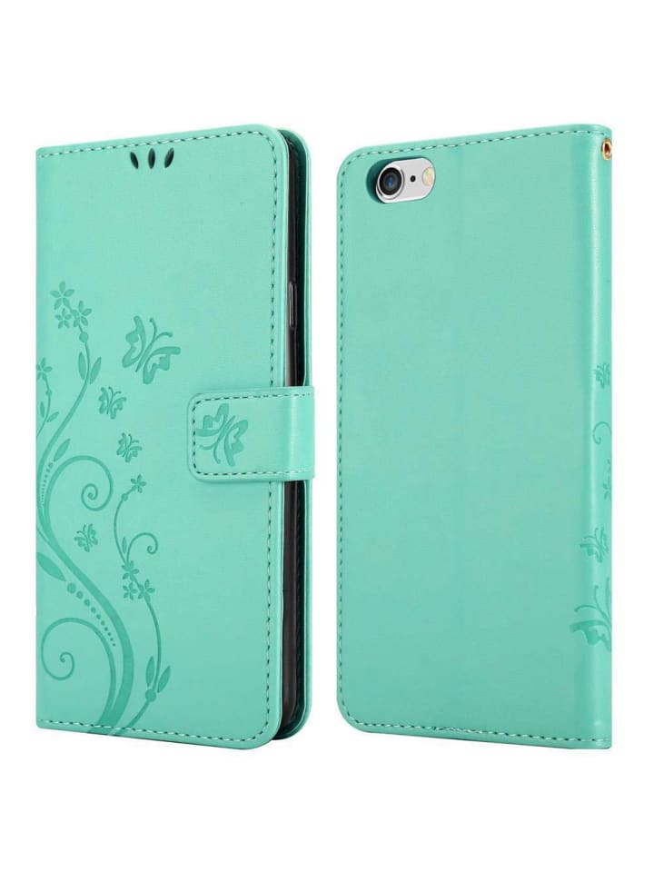 cadorabo Hülle für Apple iPhone 6 / 6S Blumen Design in FLORAL TÜRKIS günstig kaufen iPhone 6 / 6s