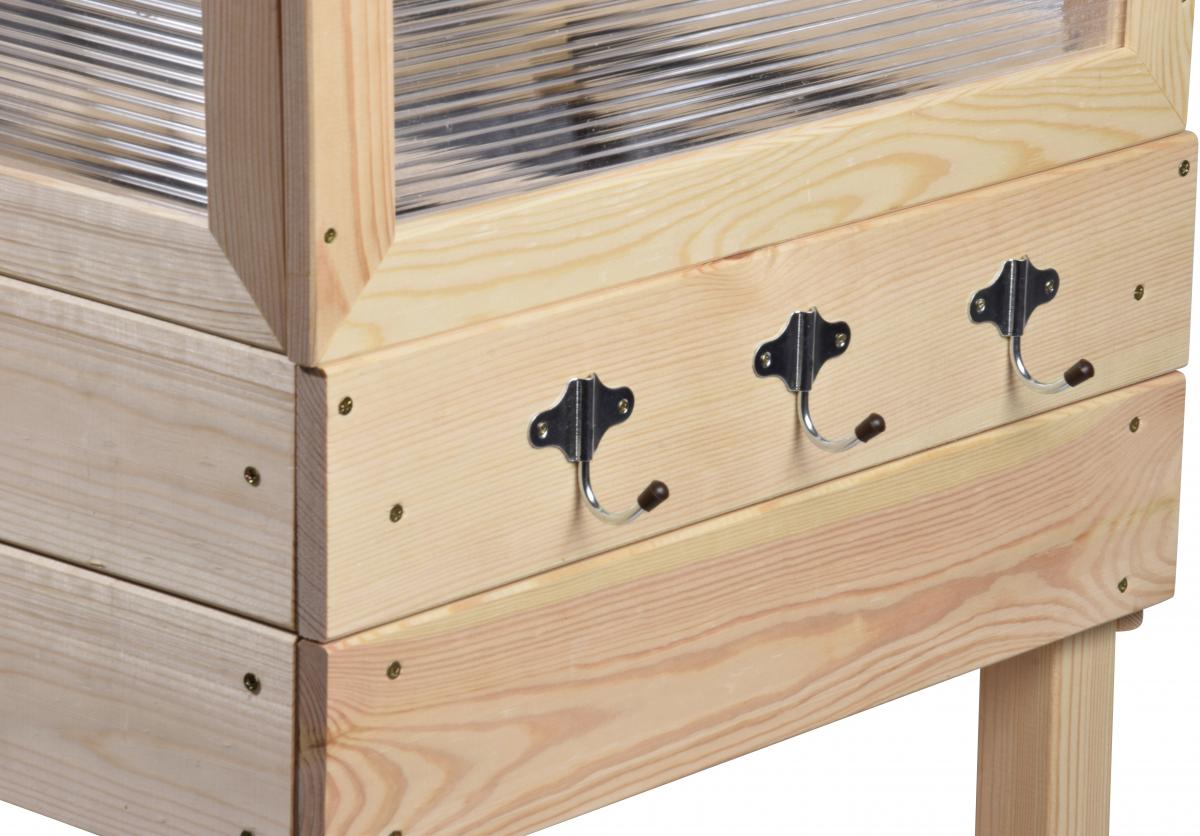 dobar Hochbeet mit Polycarbonat-Aufsatz und Ablagefläche M