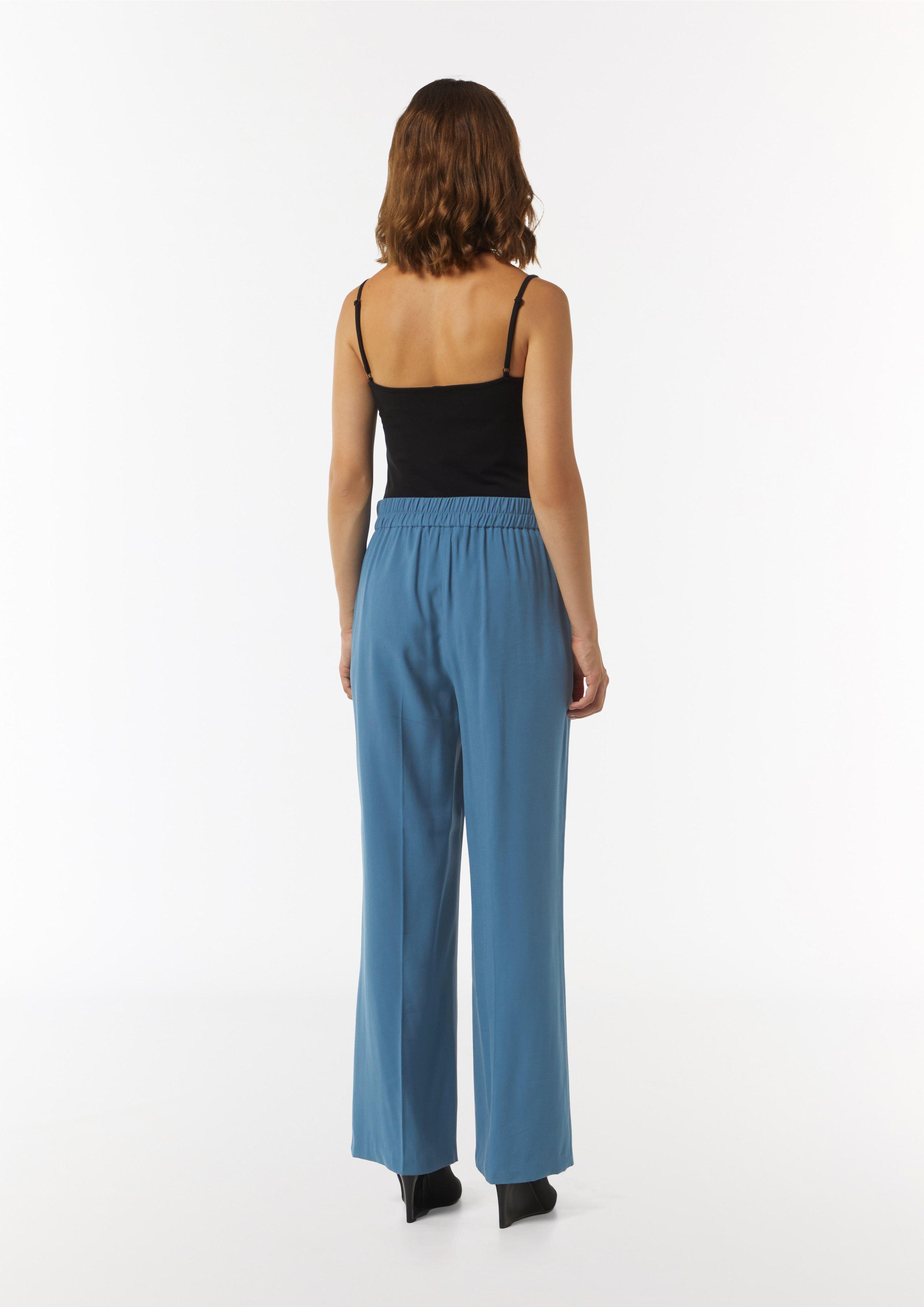 High Waist-Schlupfhose mit Piquestruktur - royalblau