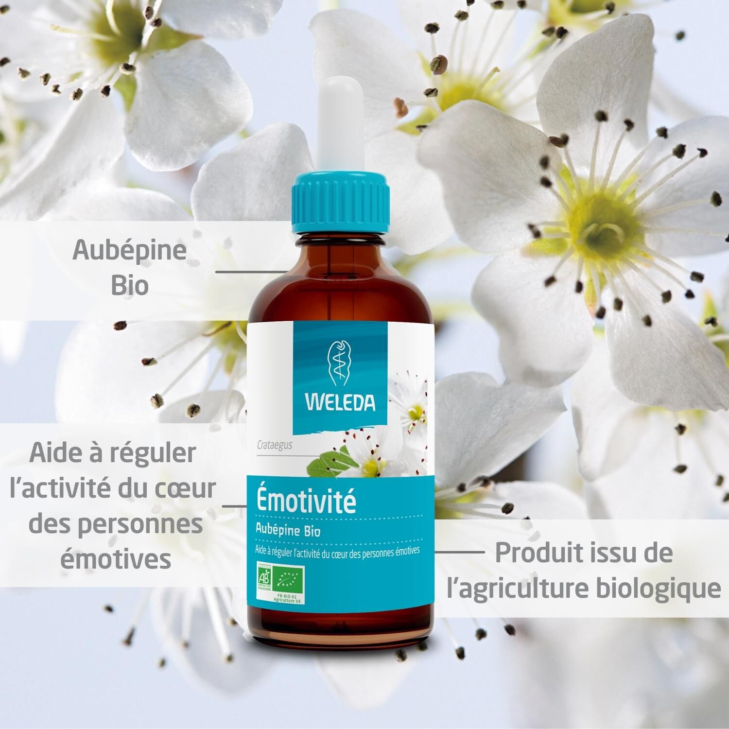 Weleda EPB® Aubépine Bio Émotivité - Complément Alimentaire Naturel - 60 ml