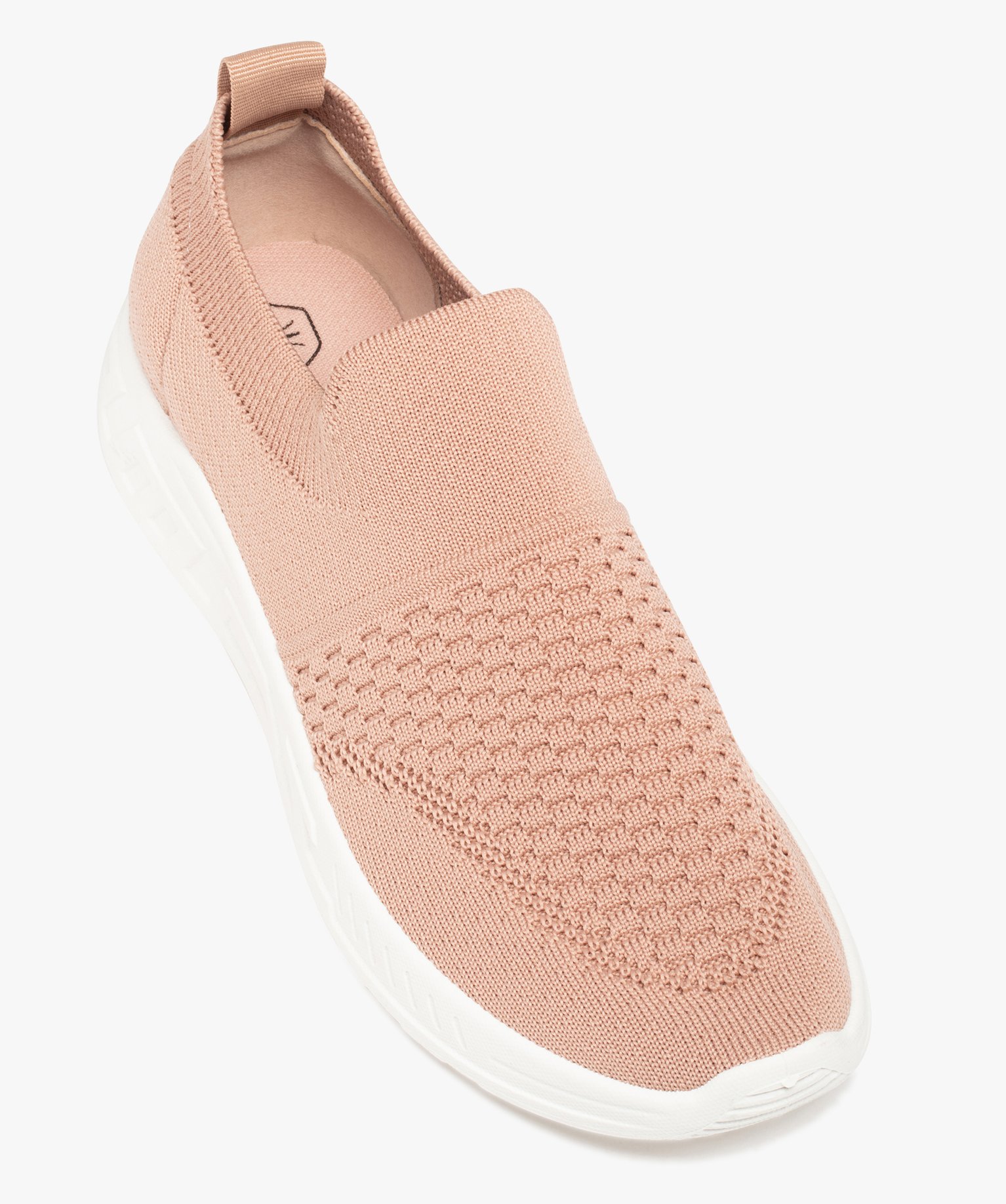 Baskets femme extra souples en maille unie rose | GEMO
