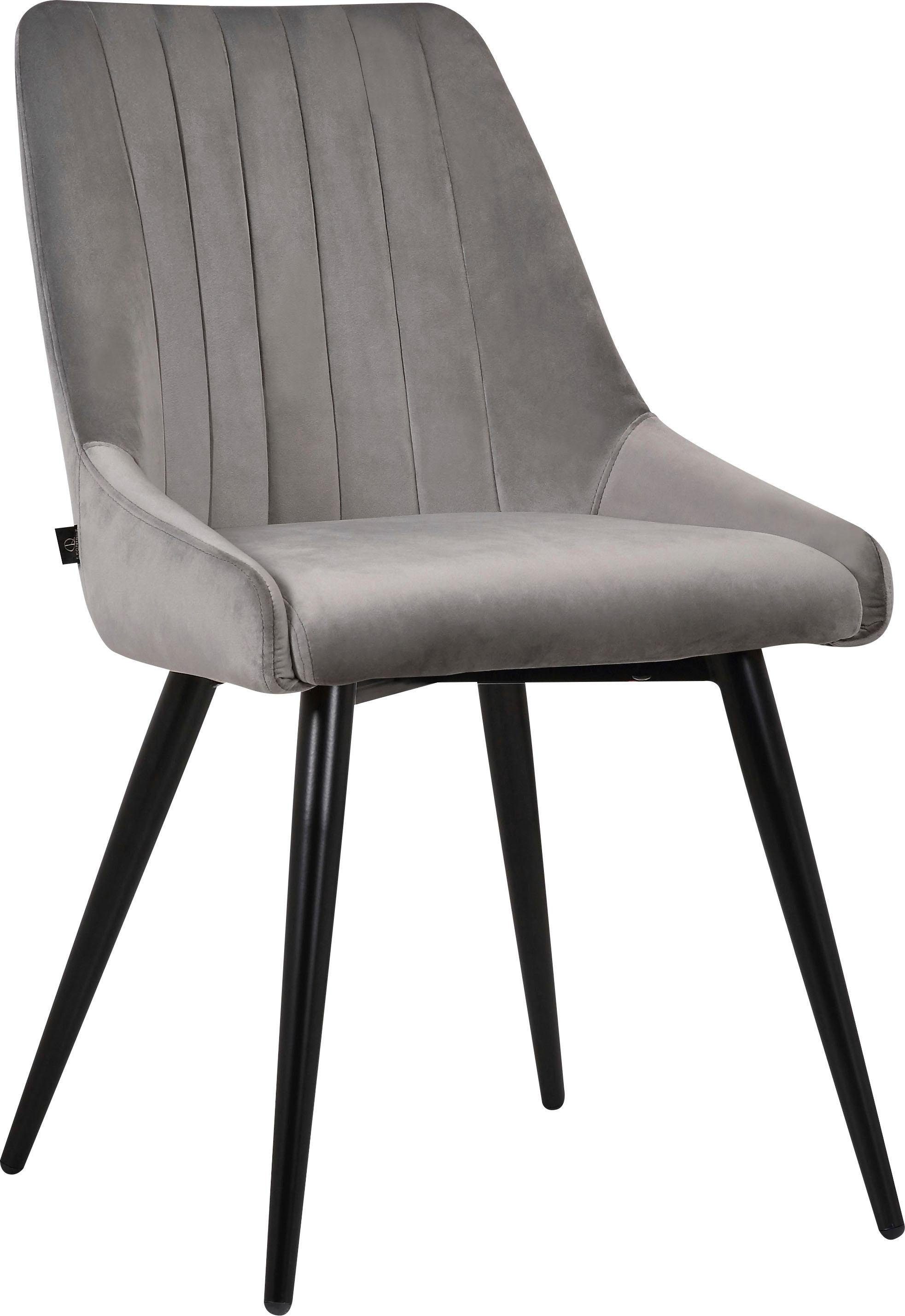 Leonique Esszimmerstuhl Bondy (Set), Polsterstuhl 2er-Set mit Ziernähten im Rückenpolster