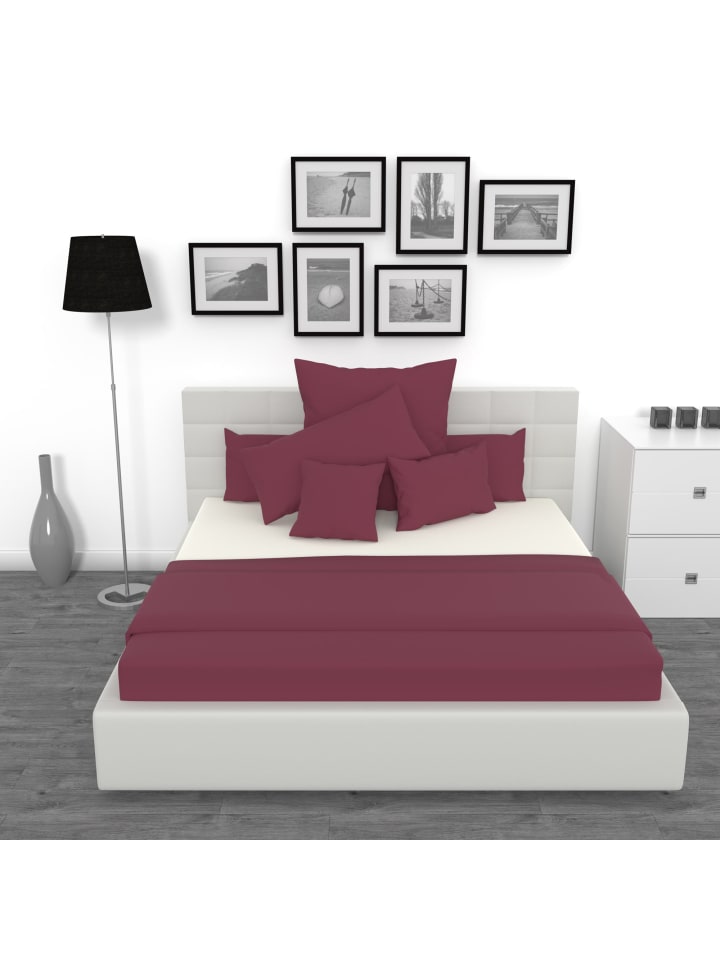 GMD Living 2er Set Jersey Kissenhüllen JESBERG in Farbe Bordeaux günstig kaufen