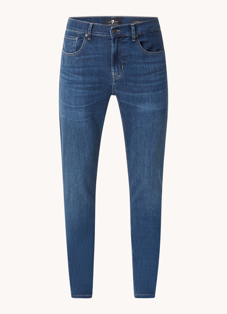 7 For All Mankind Slim fit jeans med mørk vask og sidelommer
