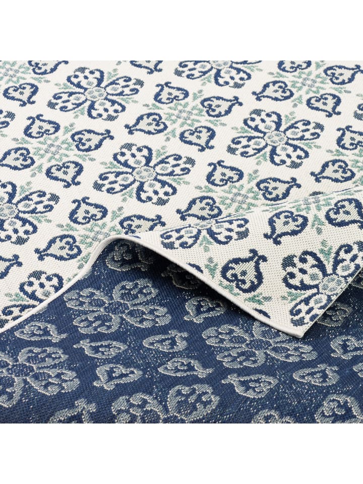 Pergamon In- und Outdoor Teppich Carpetto Fliesenoptik in Creme günstig kaufen 80 x 150cm