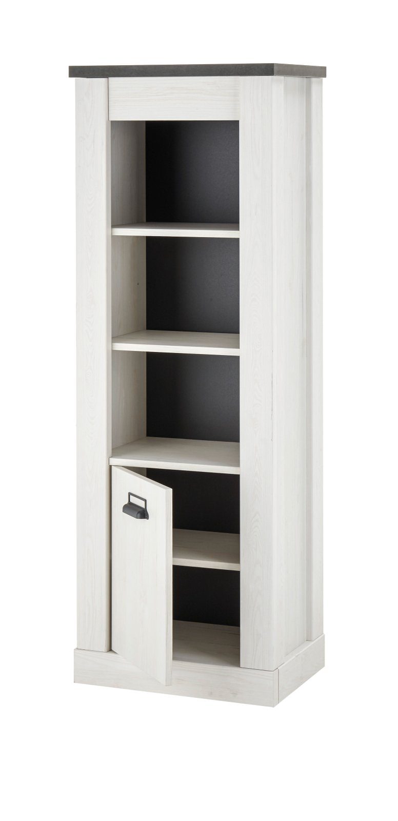 Furn.Design Aktenregal Stove, Regalschrank in Pinie weiß Landhaus 51 x 146 cm, Soft-Close