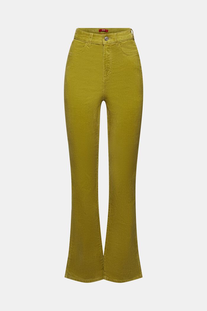 Cordhose mit Bootcut-Schnitt und hohem Bund
