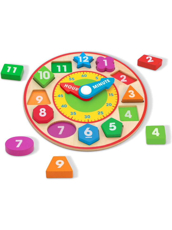 Melissa & Doug Holzuhr mit Formen zum Sortieren 13 Teile günstig kaufen onesize