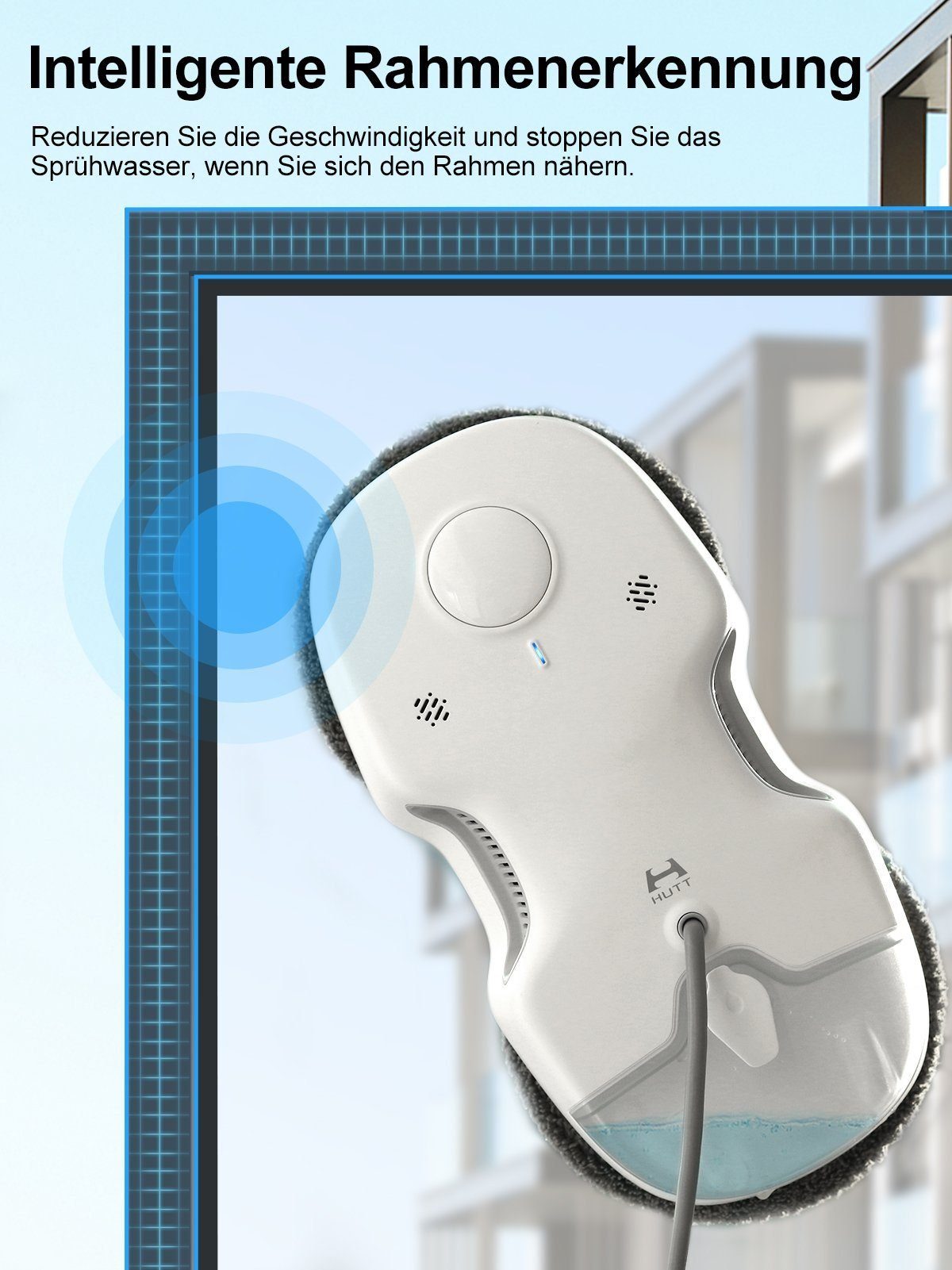HUTT Saugroboter C6, Auto Wasserspray Fensterreiniger Roboter, Fensterputzer