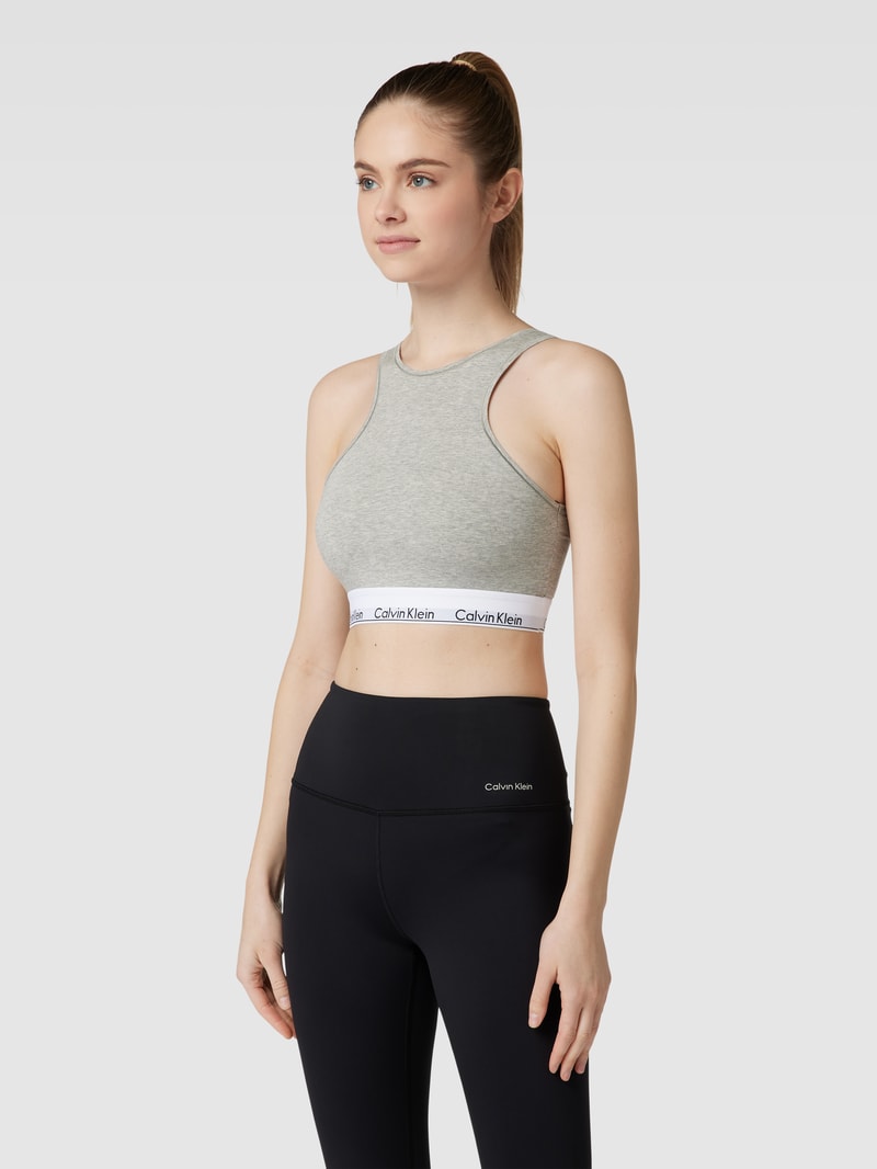 Bustier mit Logo-Bund Modell 'UNLINED BRALETTE' in hellgrau meliert