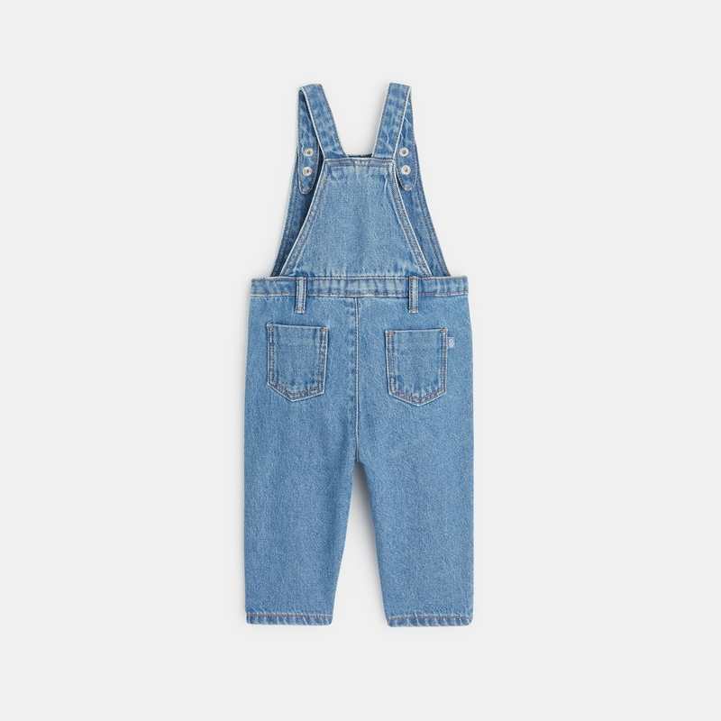 Salopette longue boyfriend denim bleue bébé fille