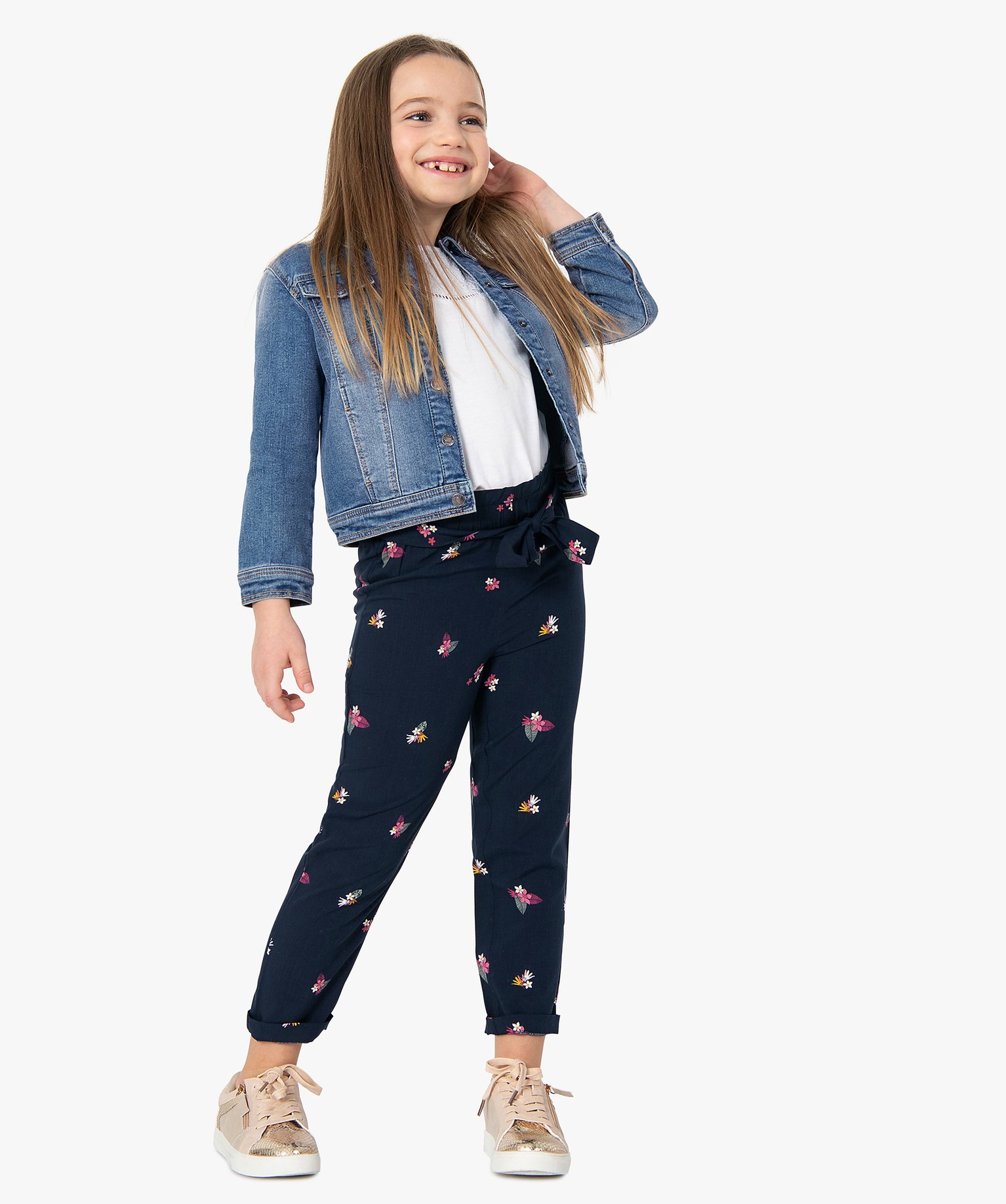 Veste fille en jean extensible denim | GEMO