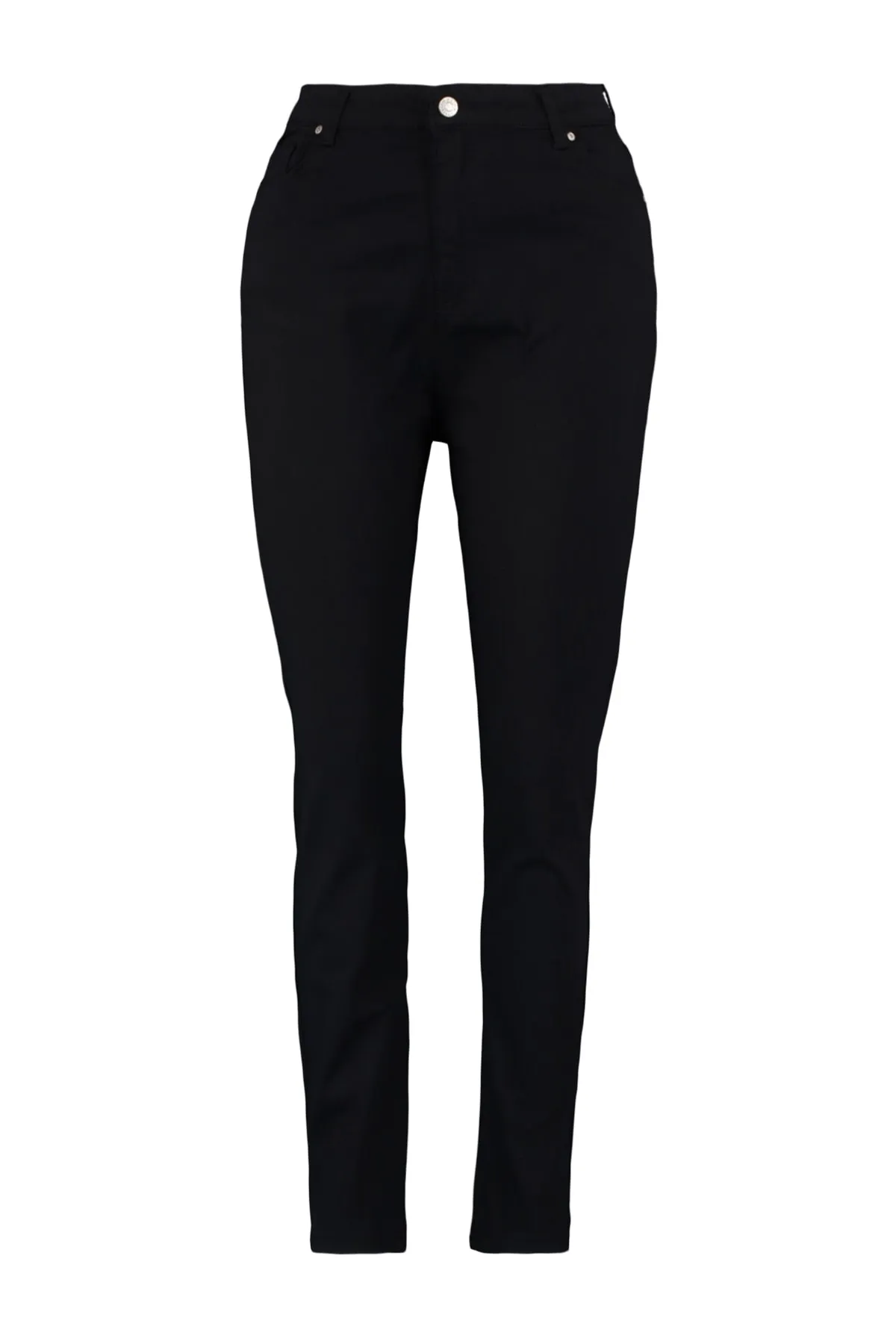 Trendyol Curve  Schwarze, dehnbare Skinny-Jeans mit hoher Taille TBBAW23CJ00059