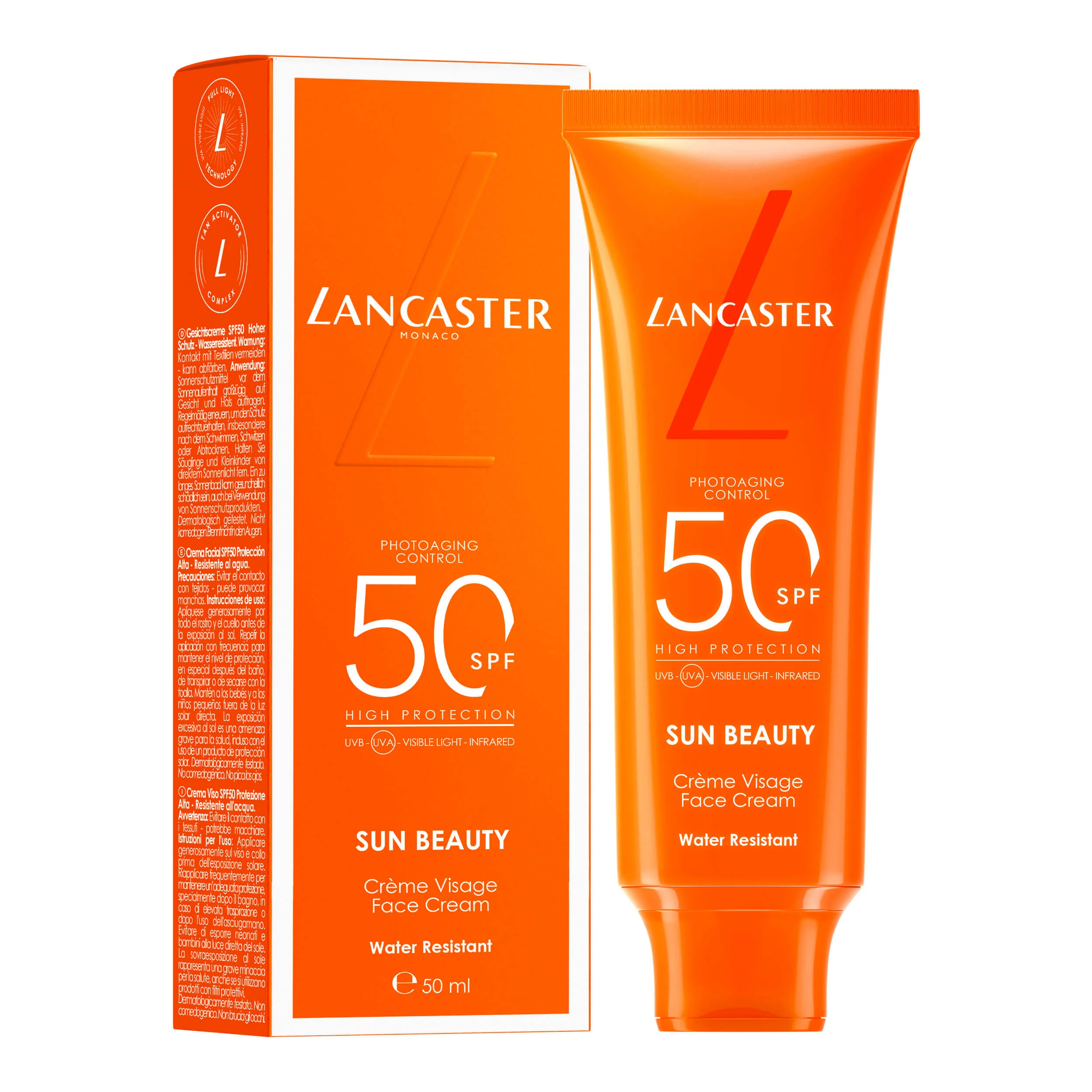Crema facial Sun Beauty SPF50 - Protector solar facial de alta protección.