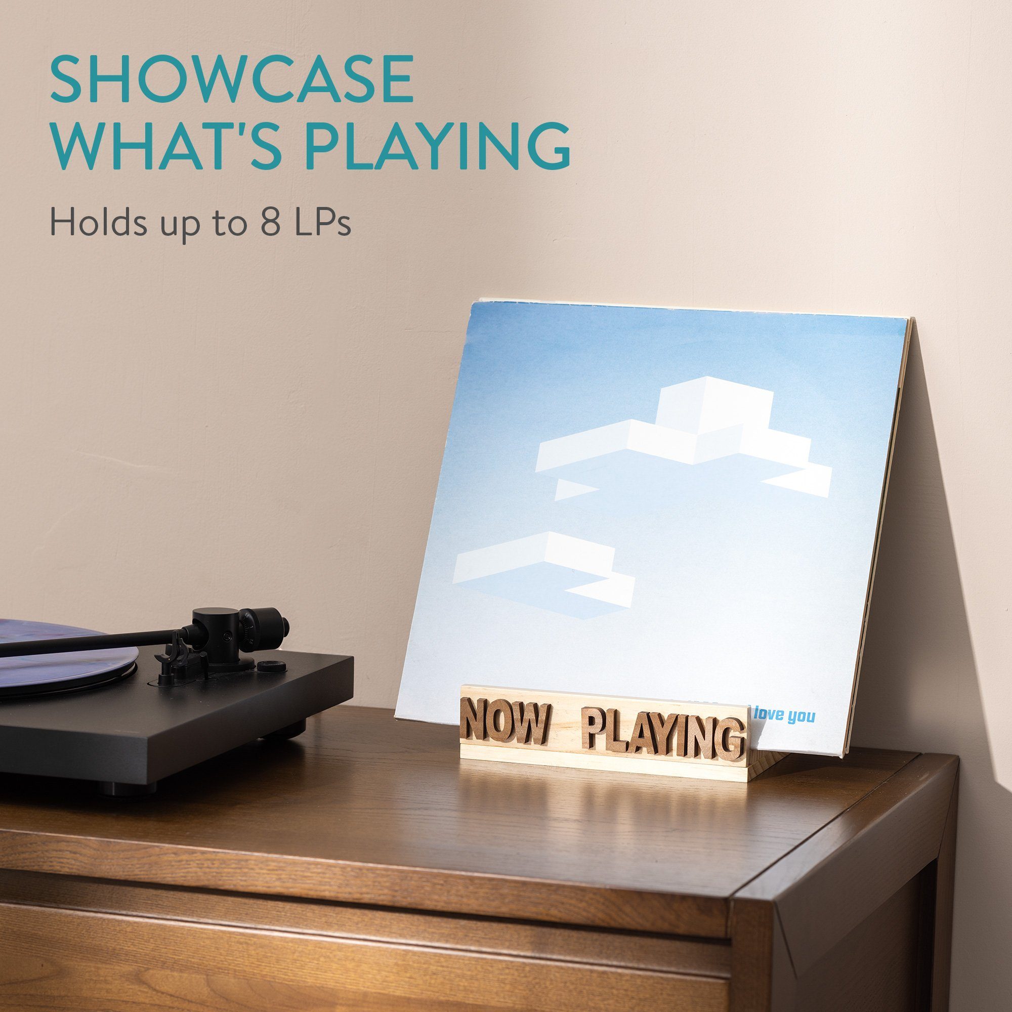Navaris Plattenständer Plattenhalter Holz Plattenständer Vinyl LP Stand Schallplatten Halter