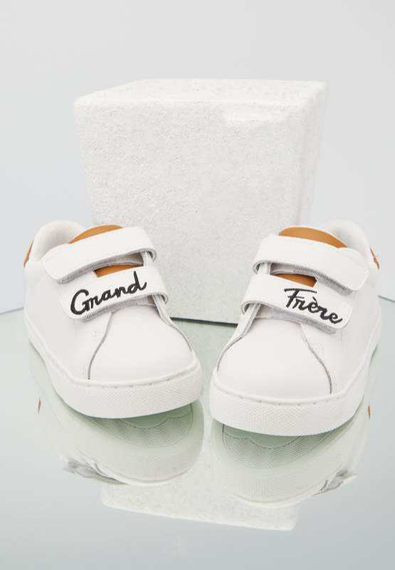 Baskets en cuir Mini Edith grand frère