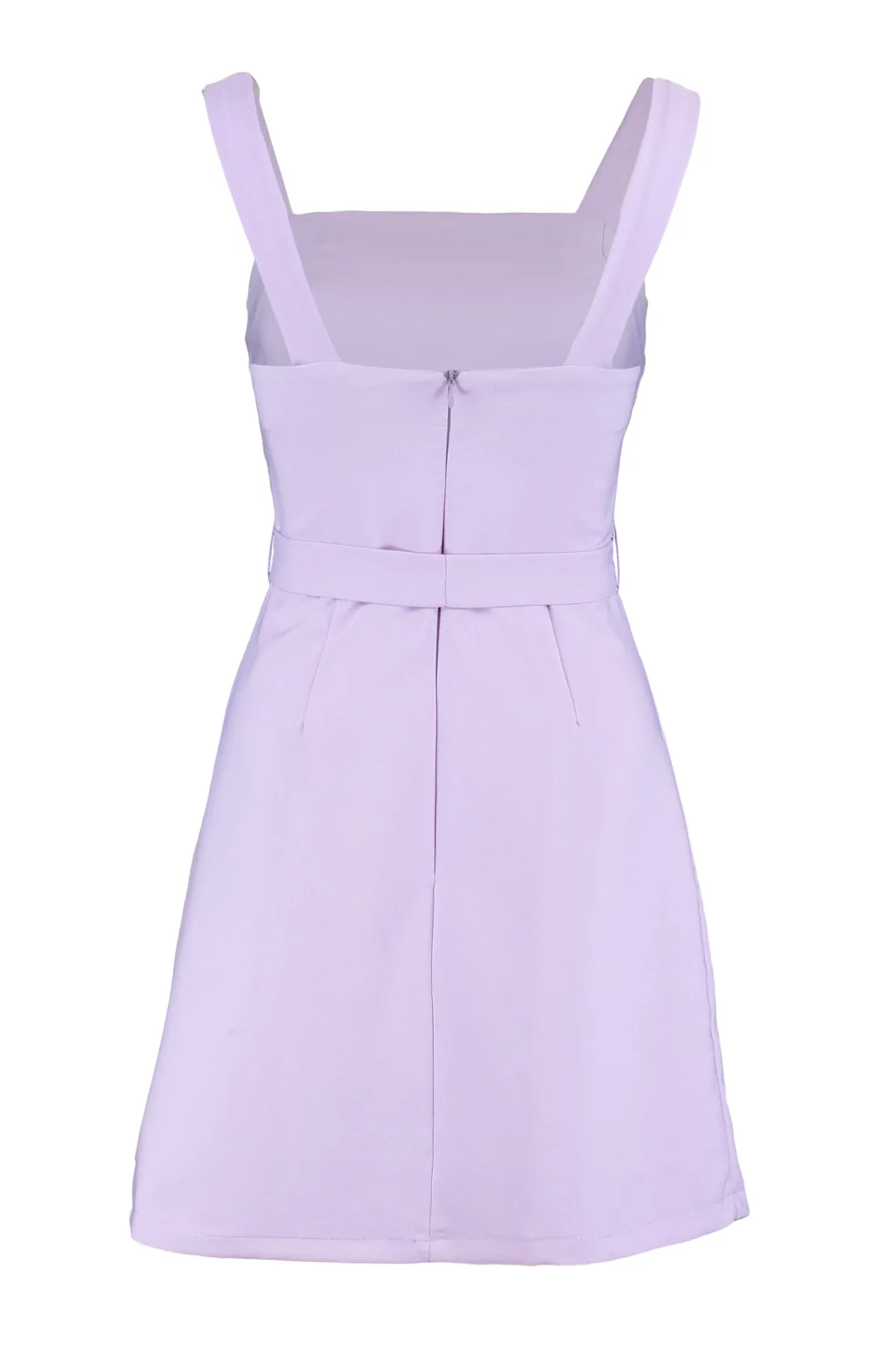 Trendyol Collection  Lilafarbenes, gewebtes Minikleid mit Schlitz und Gürtel TWOSS20EL0977
