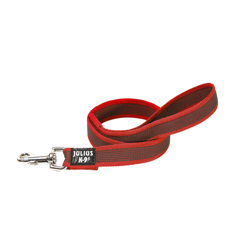 JULIUS-K9 Hundeleinen JULIUS-K9 Führleine 20mm Schlaufe 1 m rot/ grau