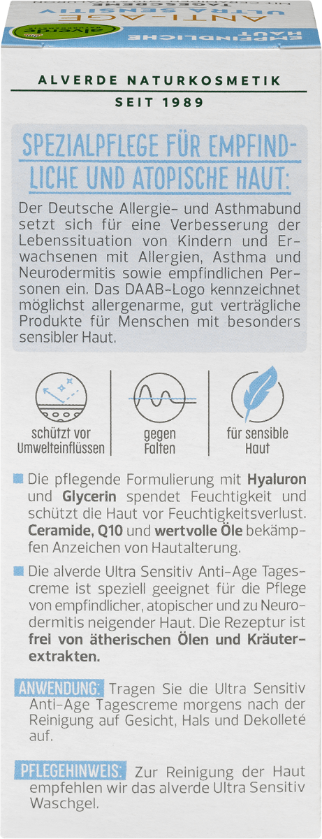 Anti Age Gesichtscreme ultra sensitiv, 50 ml
