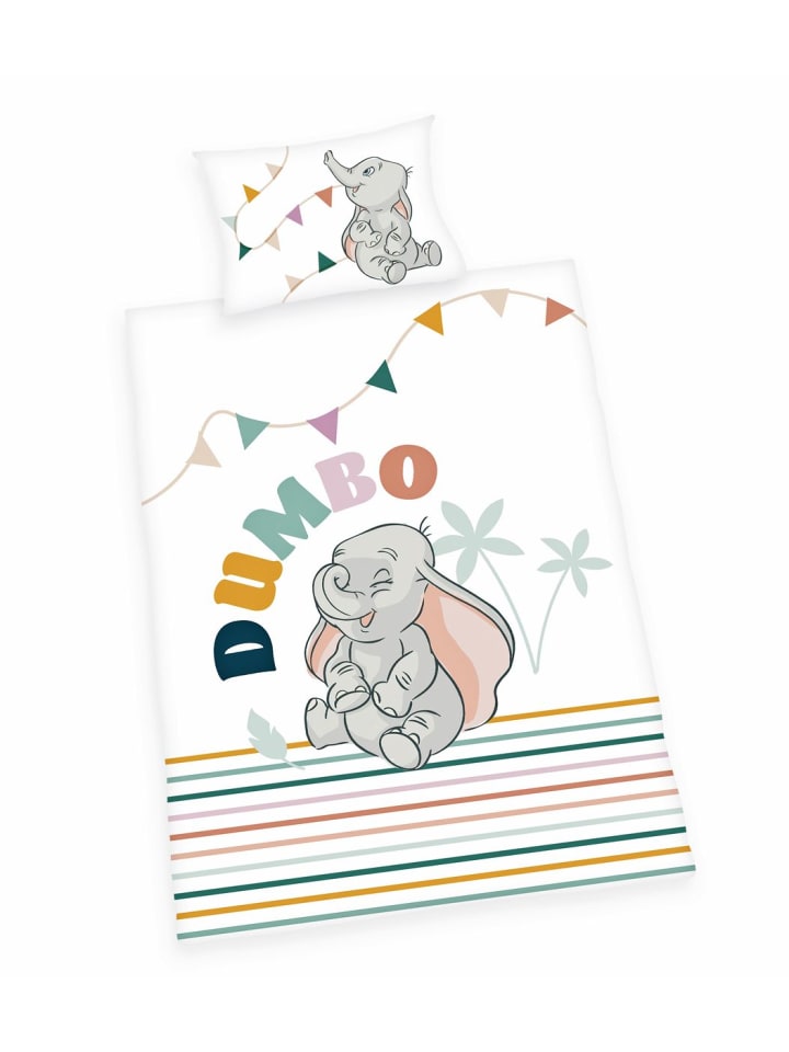 Herding 2 tlg. Renforcé Bettwäsche 100x135cm Disney Dumbo in Bunt günstig kaufen 100x135 cm