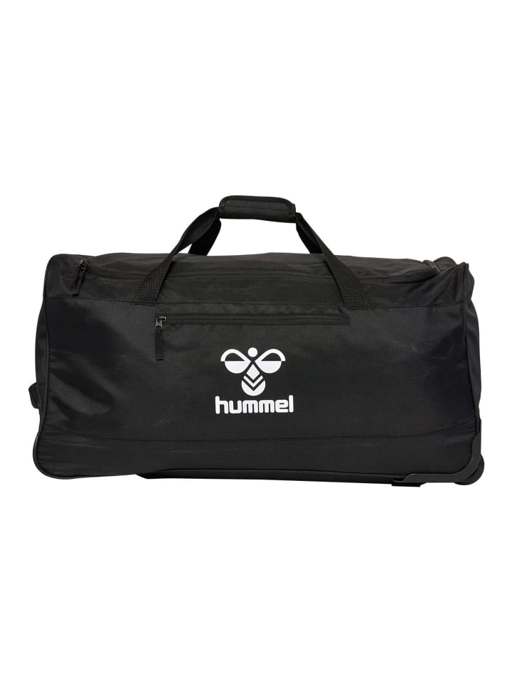 Hummel Große Trolley Sport Tasche mit Rollen Weiche Reisetasche in Schwarz günstig kaufen