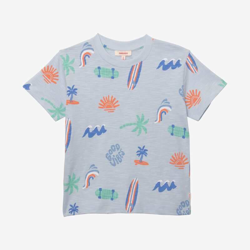 T-shirt garçon good vibes bleu Catimini
