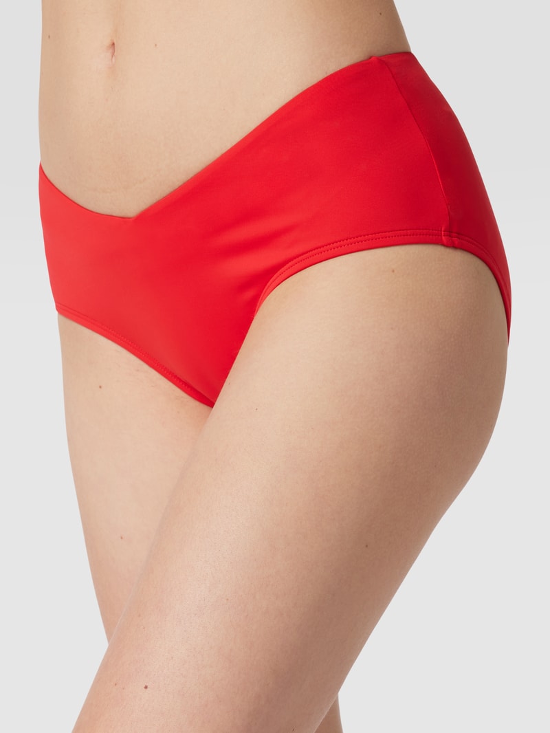 Bikini-Hose mit Label-Detail in rot