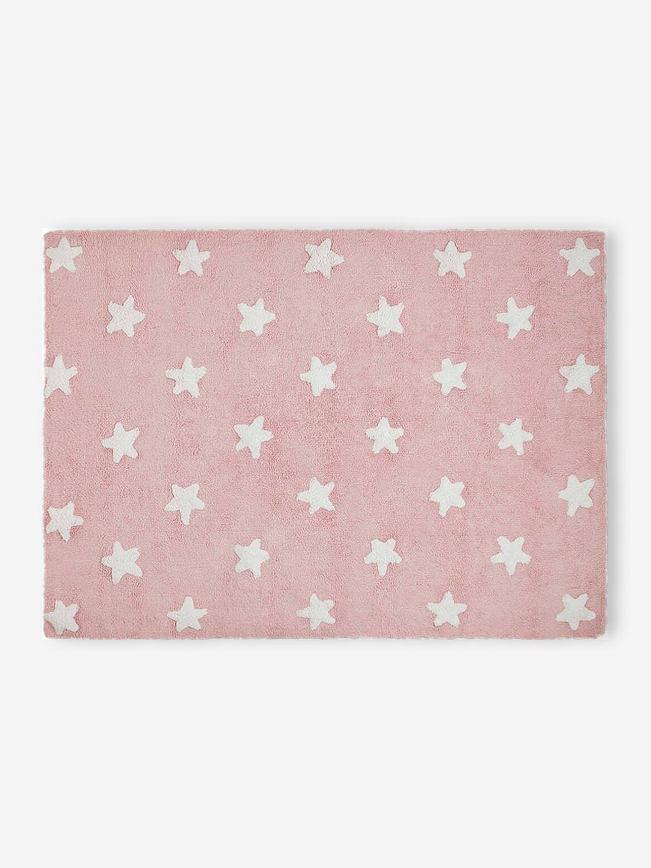 Tapis coton lavable rectangulaire avec étoiles LORENA CANALS bleu