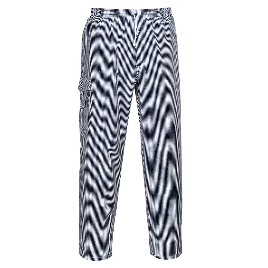 Portwest Arbeitshose Kochhose Chester Blaues Karo Arbeitshose 100 % Baumwolle