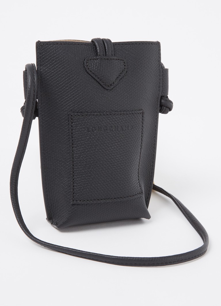 Longchamp Roseau leather crossbody phone case