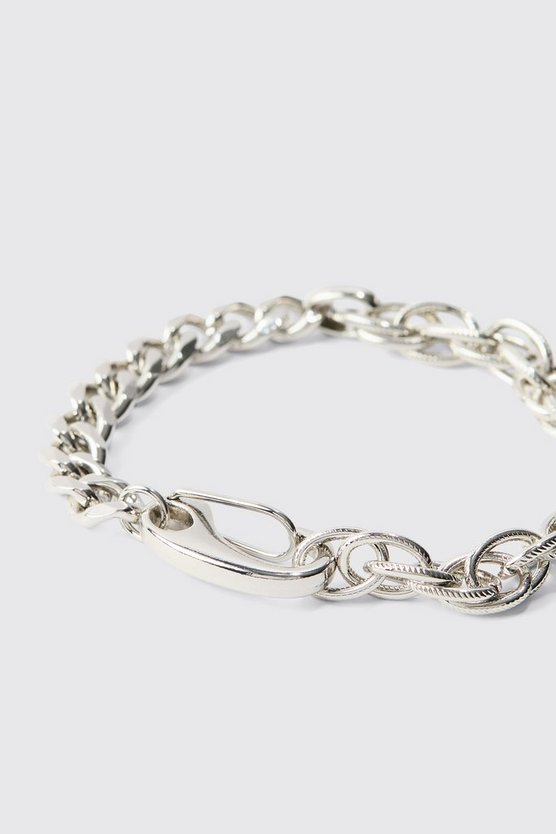 Klobiges silber Armband aus Metall mit Verschluss