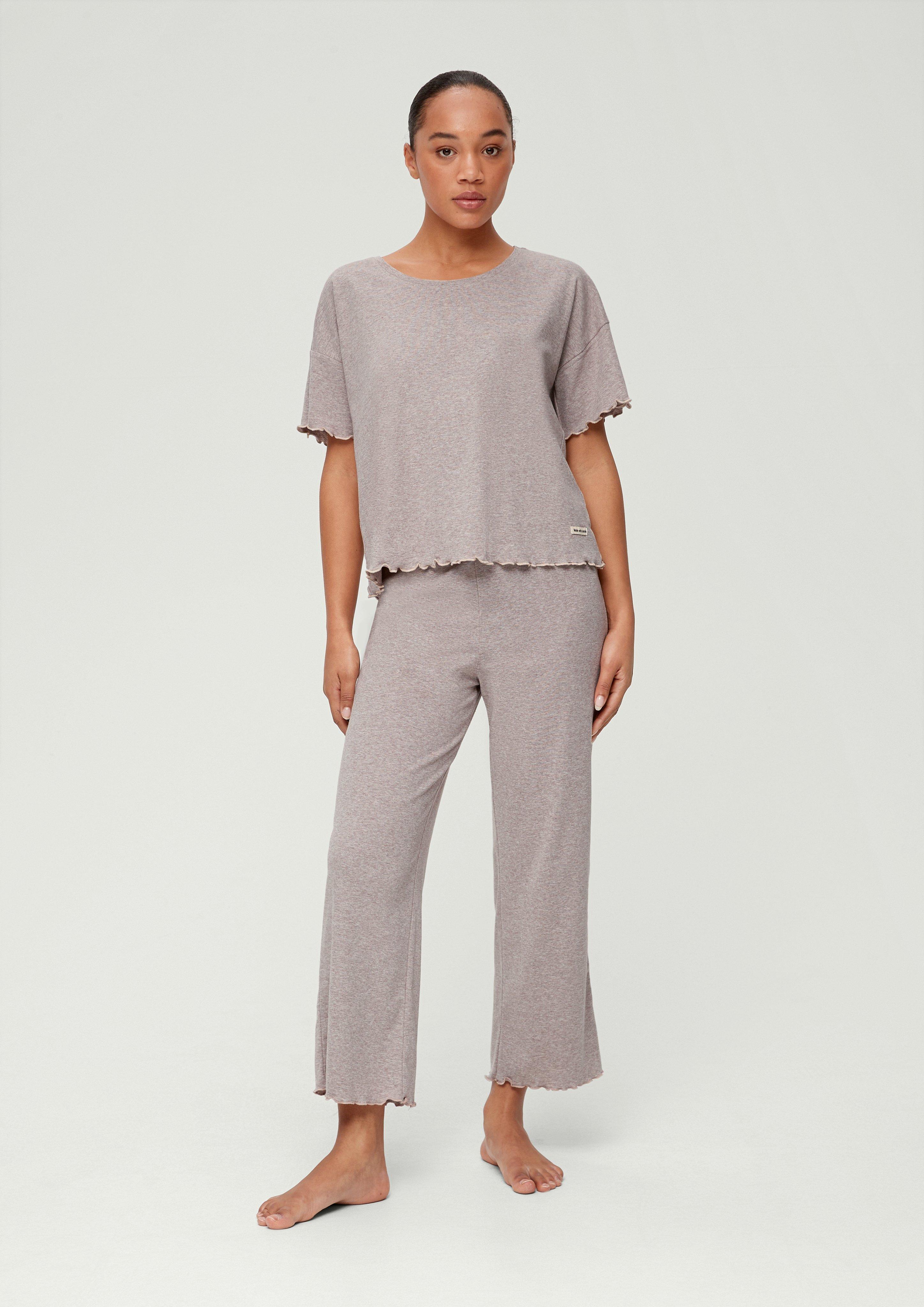 Pyjama-Shirt mit Rollsaum  6008384-8400