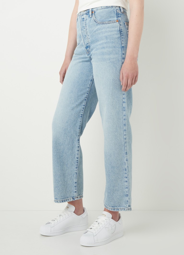 Levi's Ribcage džínsy s vysokým pásom a rovnými nohavicami, skrátené s jemným praním