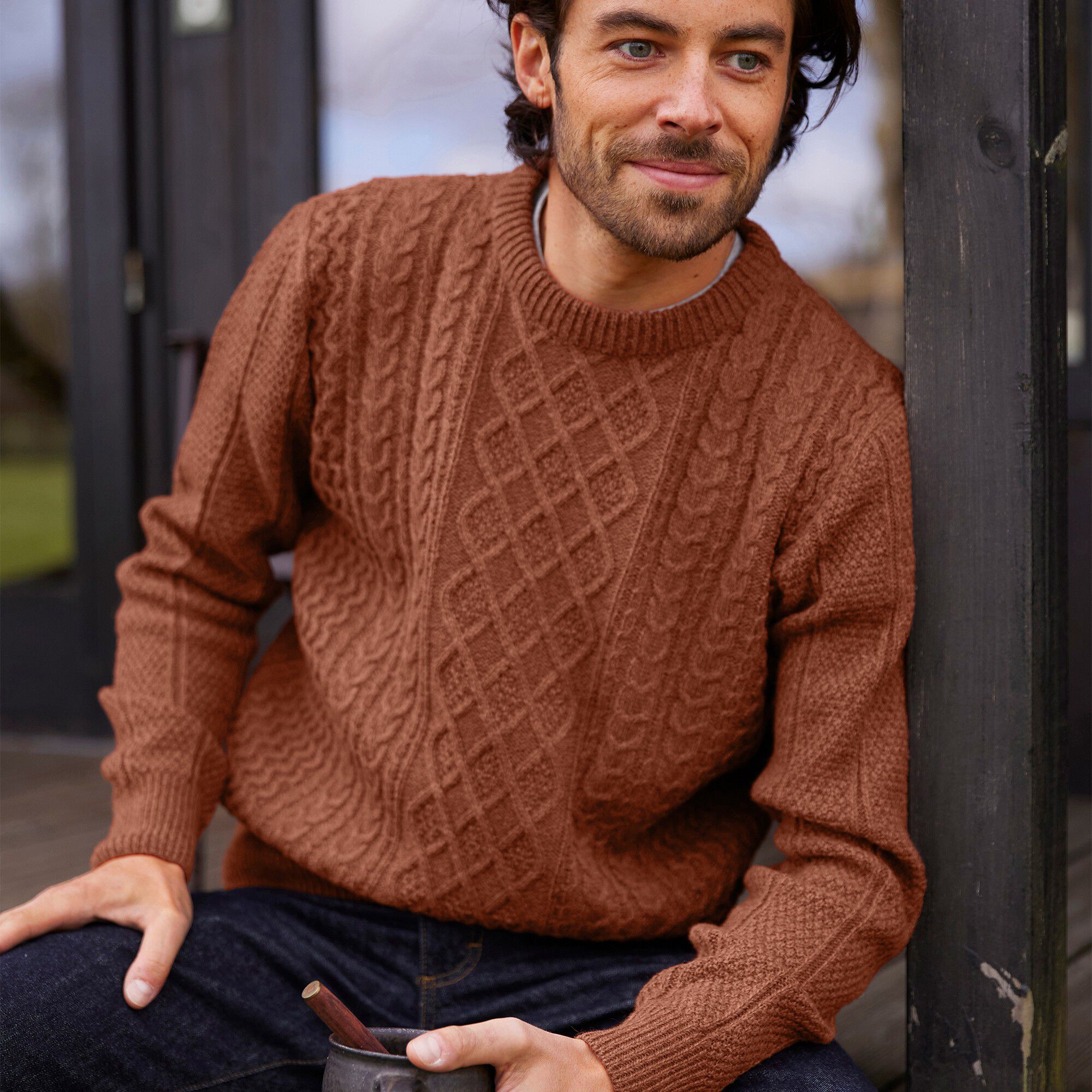 Pull irlandais col rond
