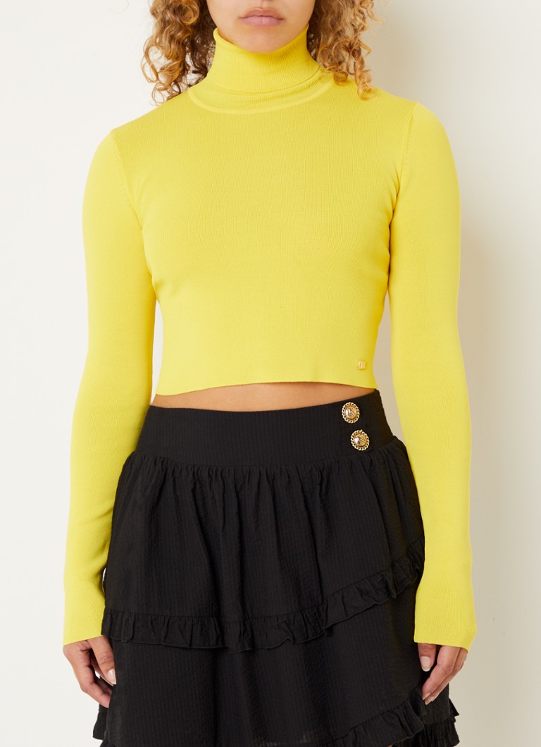 Nikkie Jolie pulover cropped stretch cu guler roscat