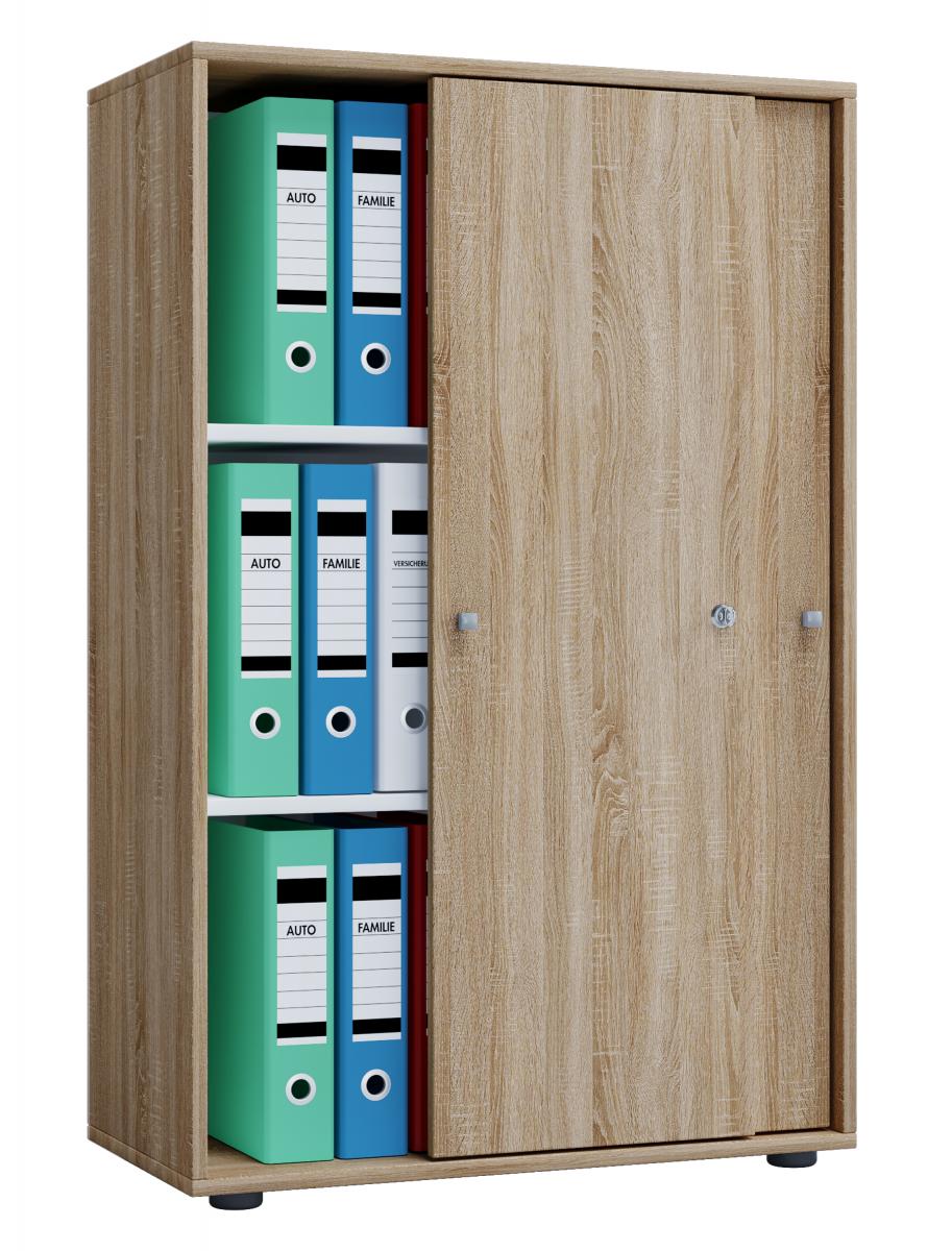 VCM Büroschrank Lona XL mit Schiebetüren Sonoma-Eiche