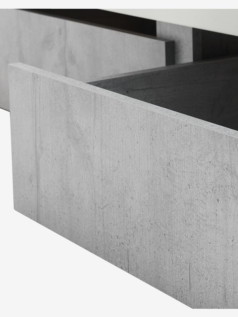 Łóżko BILLUND z szufladą BILLUND 90x200 białe/kolor betonu