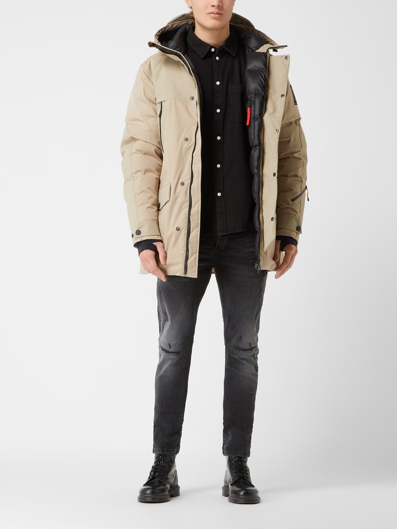 Jacke mit Kapuze in beige