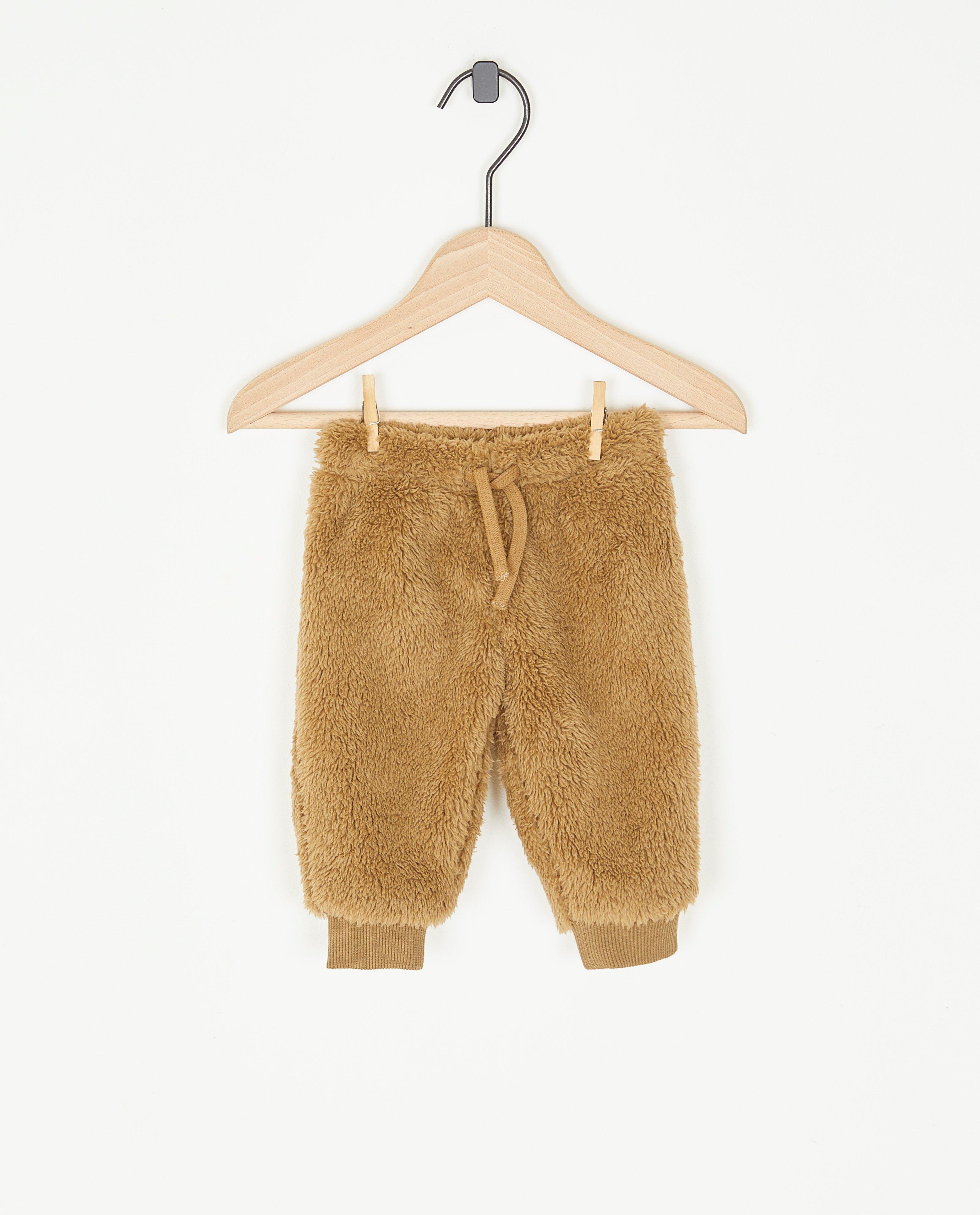 Újszülött 50-68 Barna khaki teddy nadrág