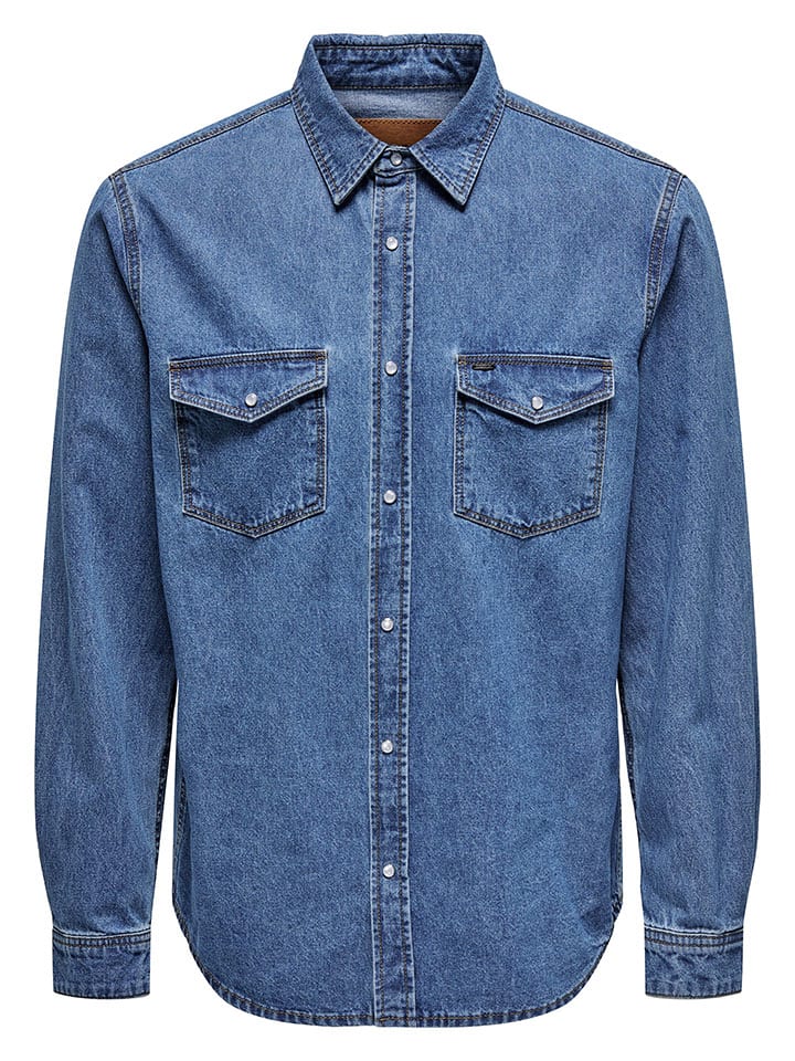 ONLY & SONS Jeanshemd - Regular fit - in Blau günstig kaufen