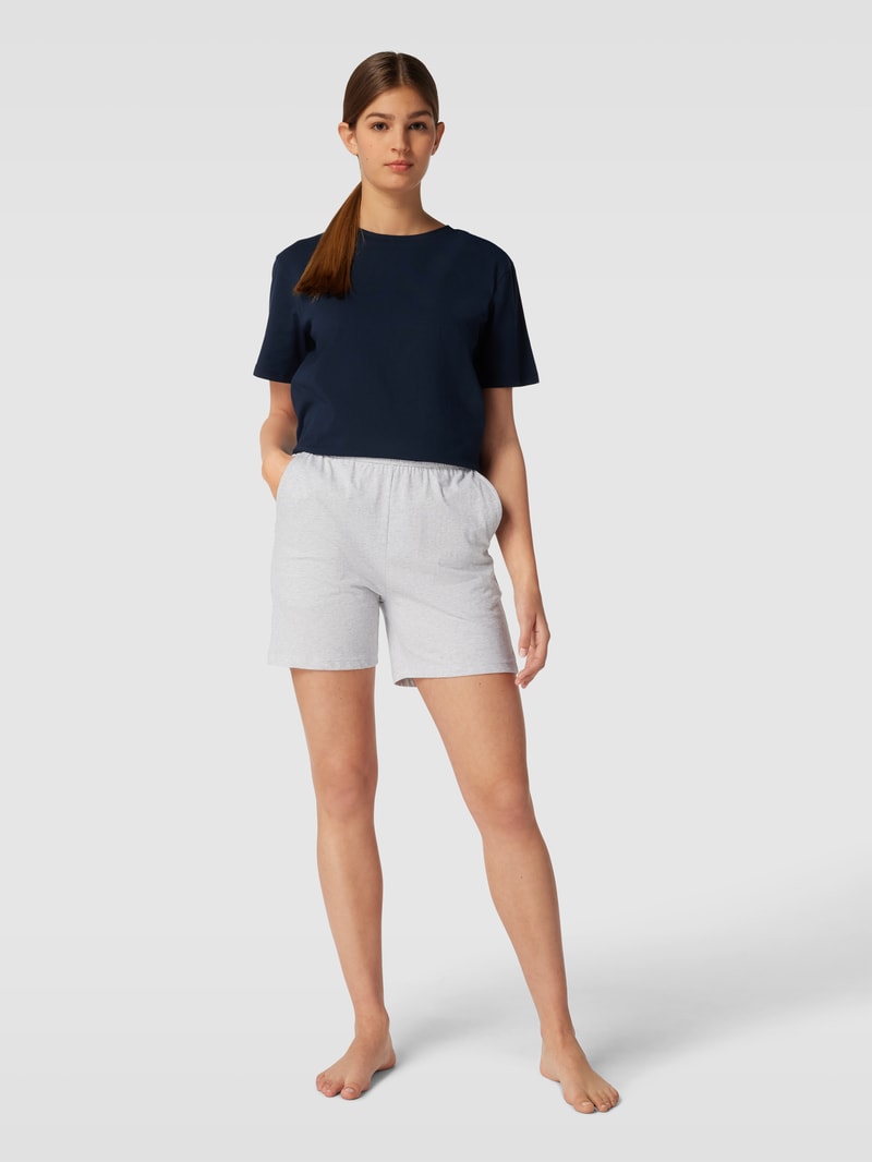 Pyjama-Shorts mit elastischem Bund in hellgrau meliert